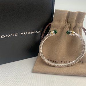 925 Silver Emerald open Bracelet